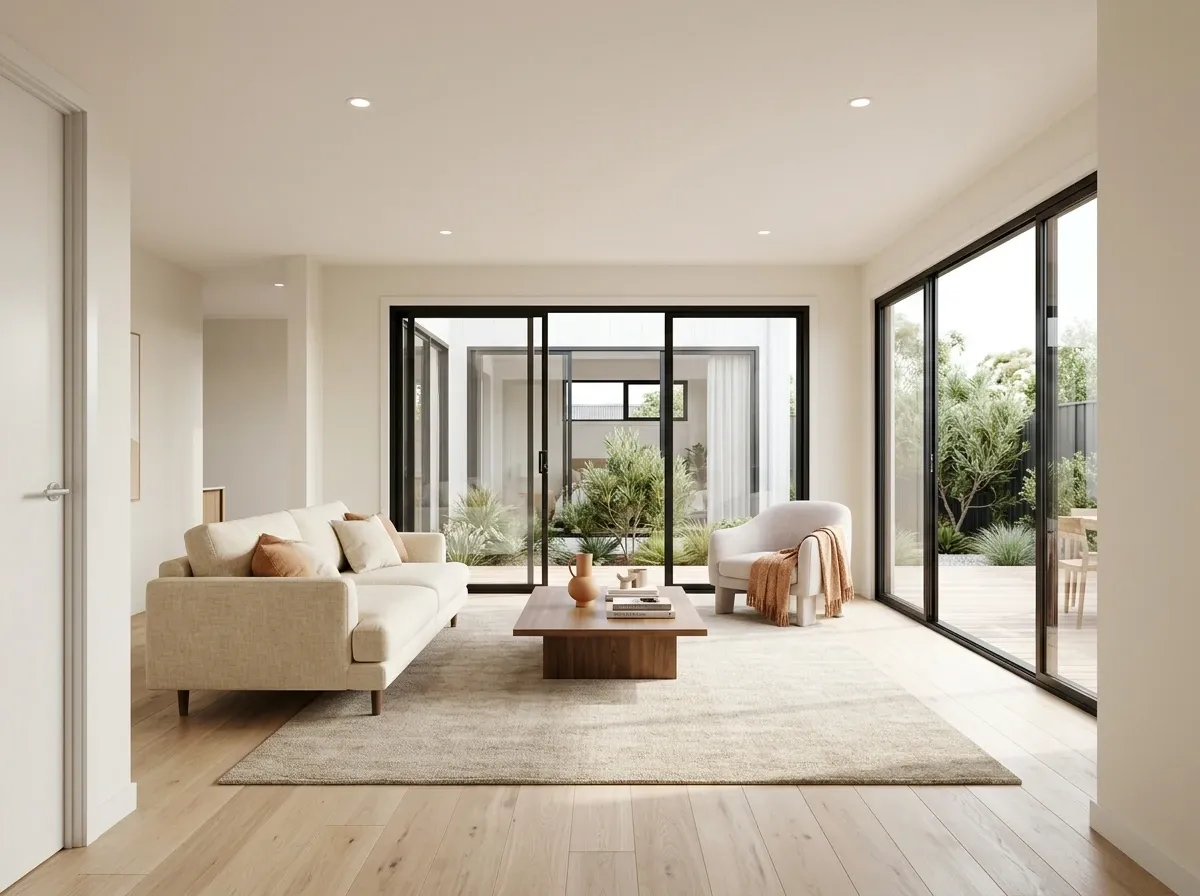 AI-assisted concept interior render showing fast styling iteration with geometry from the underlying CAD model