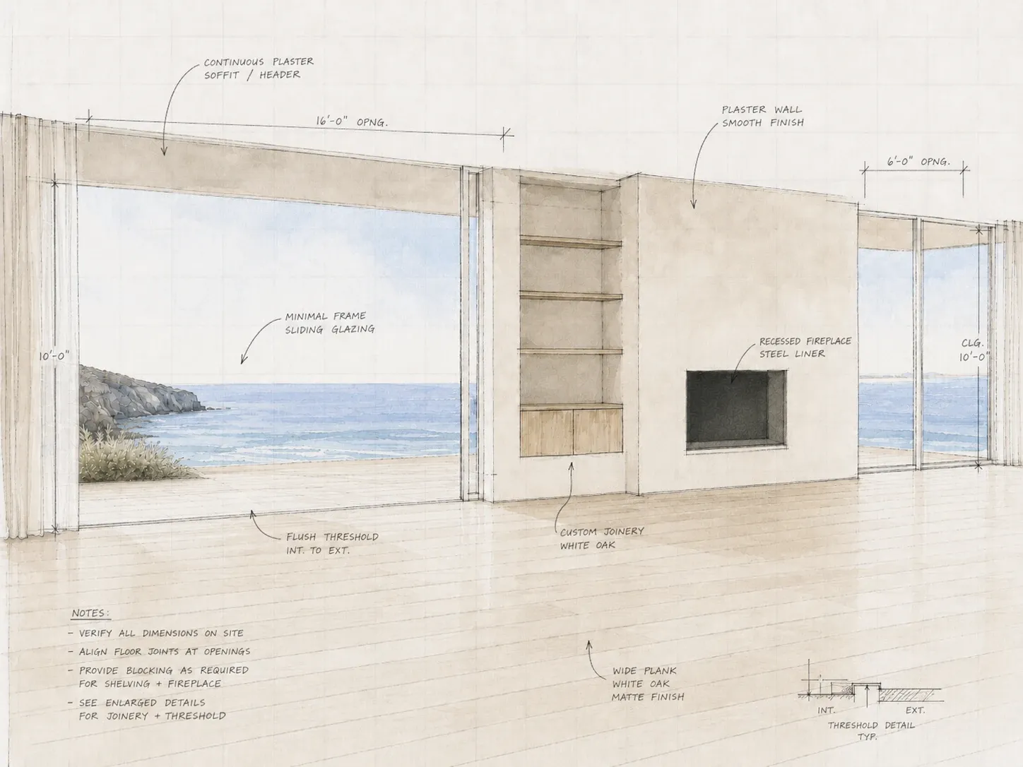 Empty interior space — unfurnished