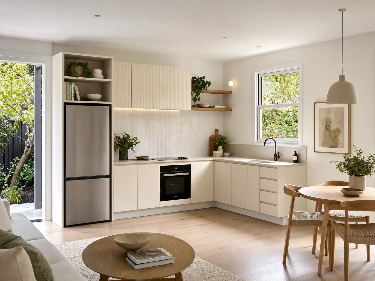 The same granny flat corner after a resolved L-shape kitchenette renovation