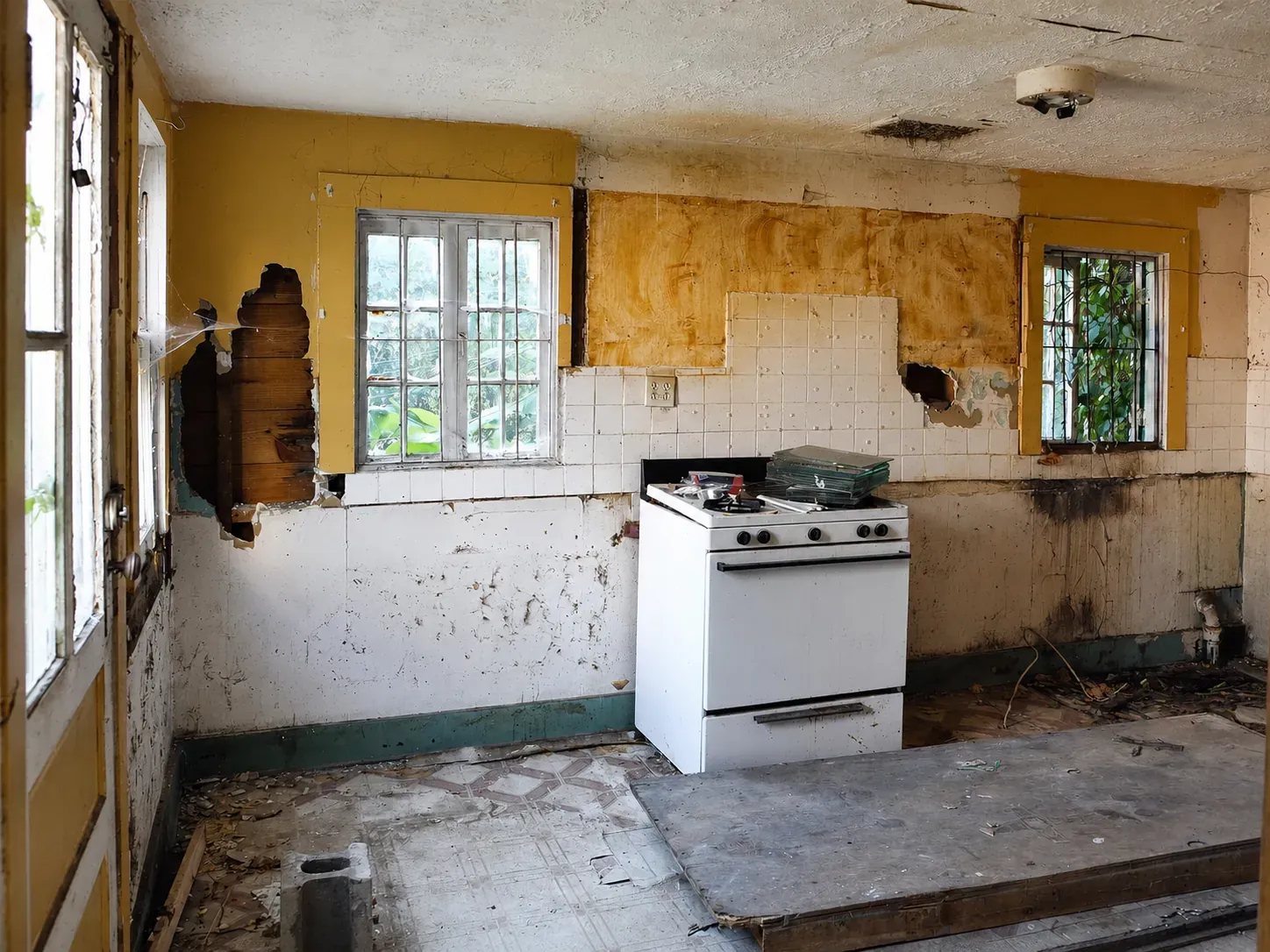Kitchen before, original photo