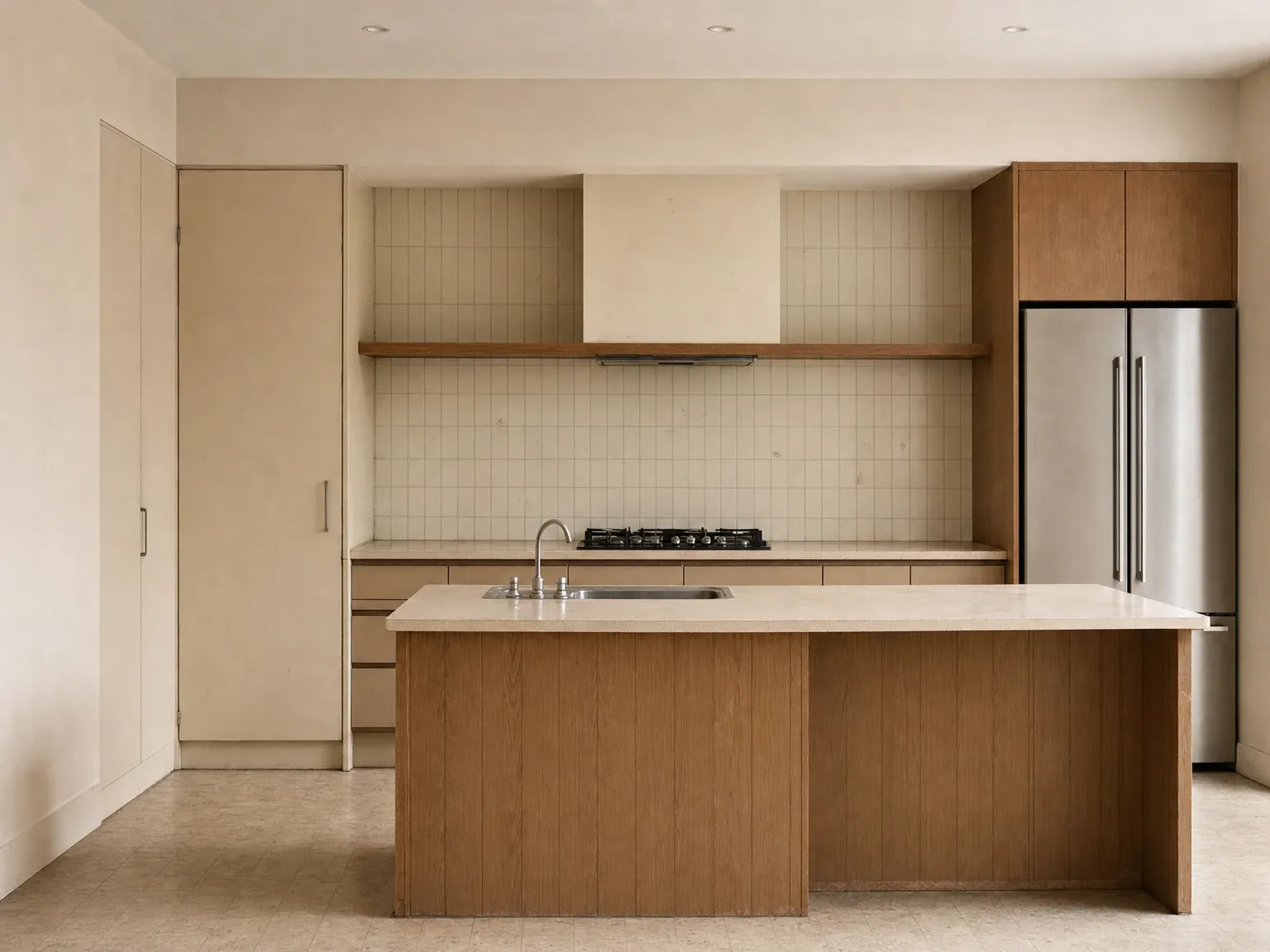 Dated Australian kitchen before a Scandi-style renovation