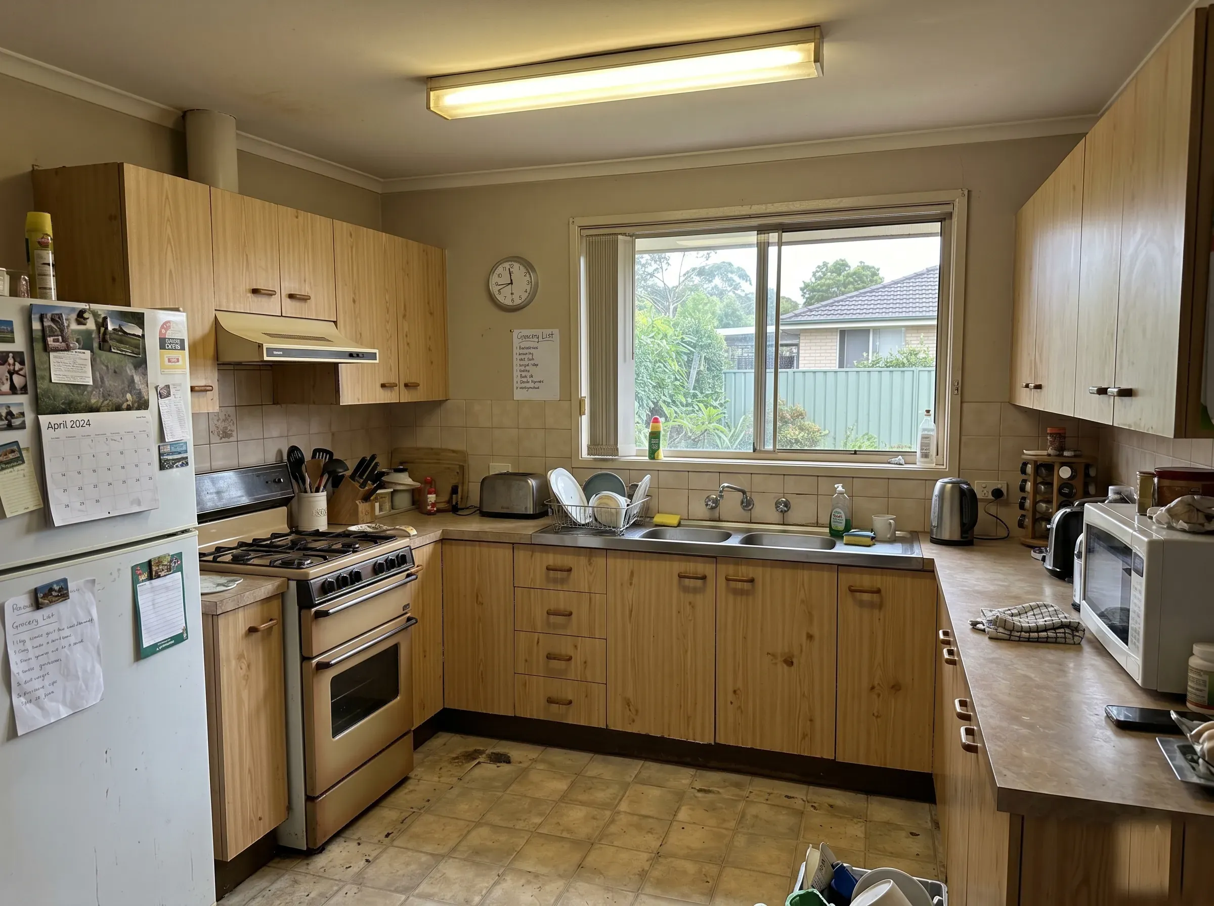 Dated 1990s Australian kitchen before renovation