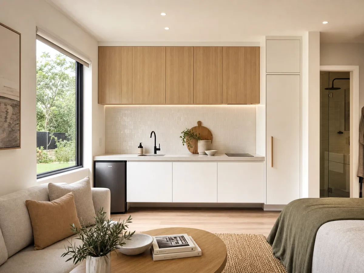 Kitchenette layout: studio, granny flat, apartment