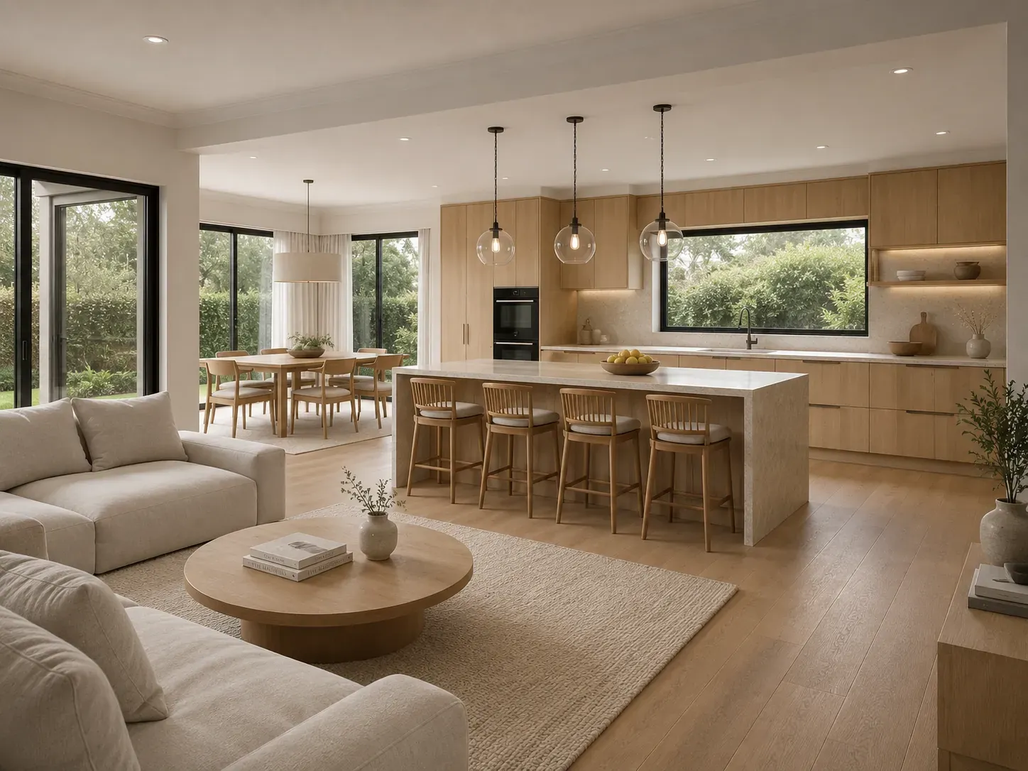 Living room after — virtually staged render