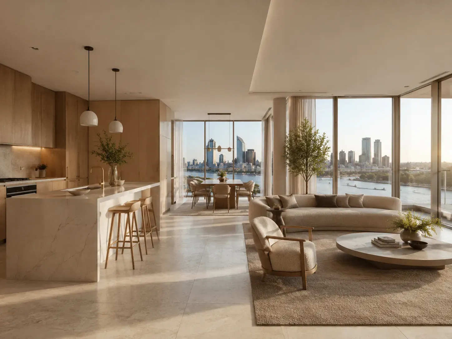 Living room after — virtually staged