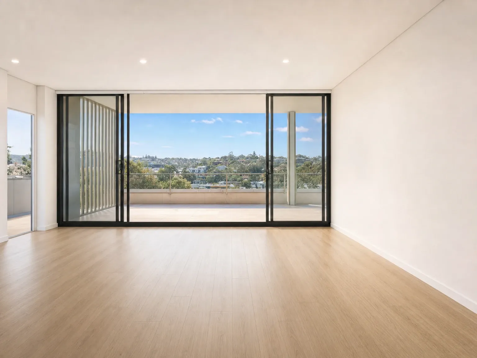 Empty Australian apartment living room before virtual staging