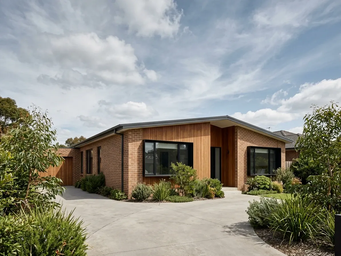 Australian home exterior where the existing sky has been enhanced rather than replaced