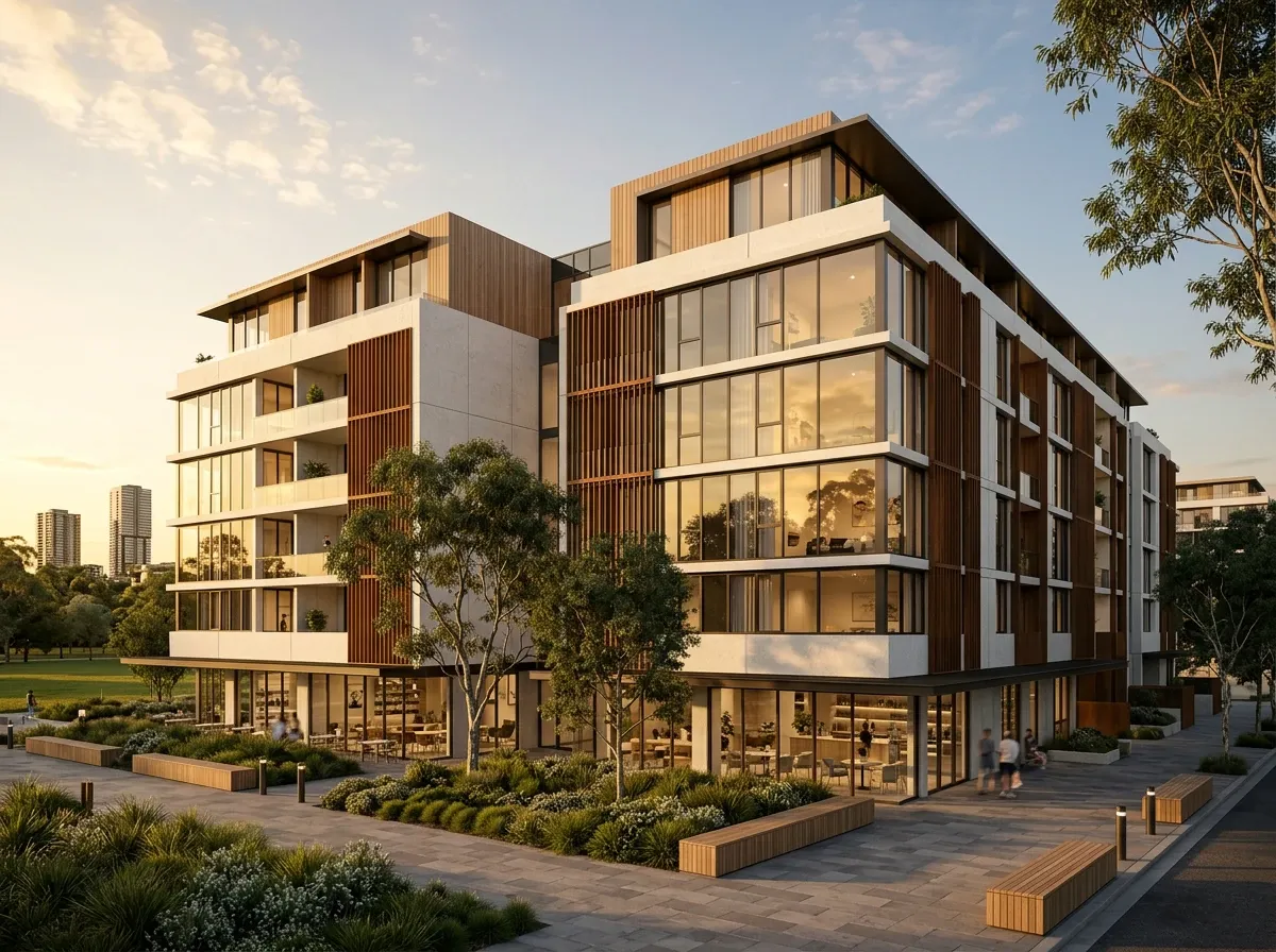 Premium architectural rendering studio portfolio exterior with checked reflections and shadow detail