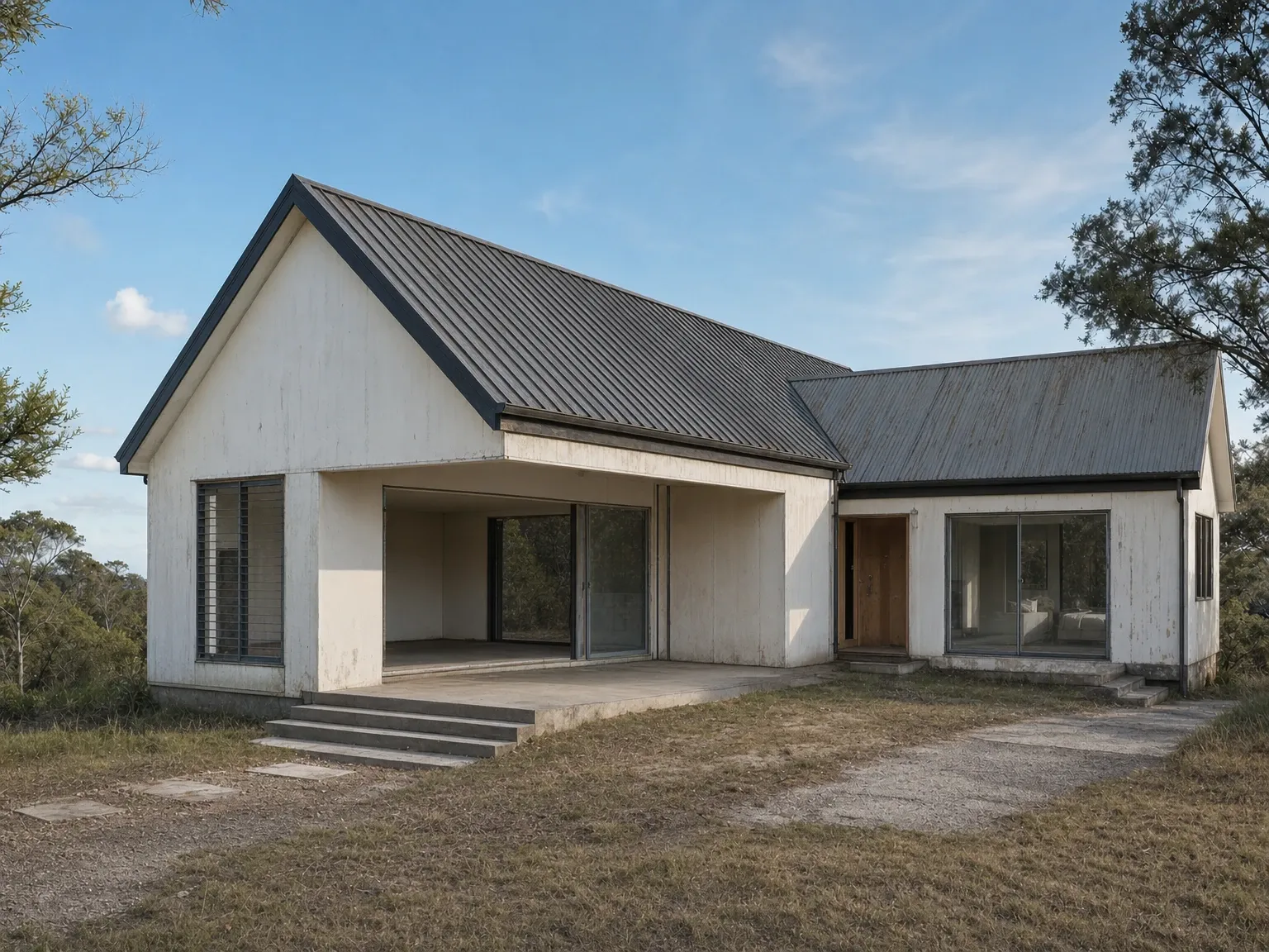 Tired Australian home exterior before a Scandi-barn renovation