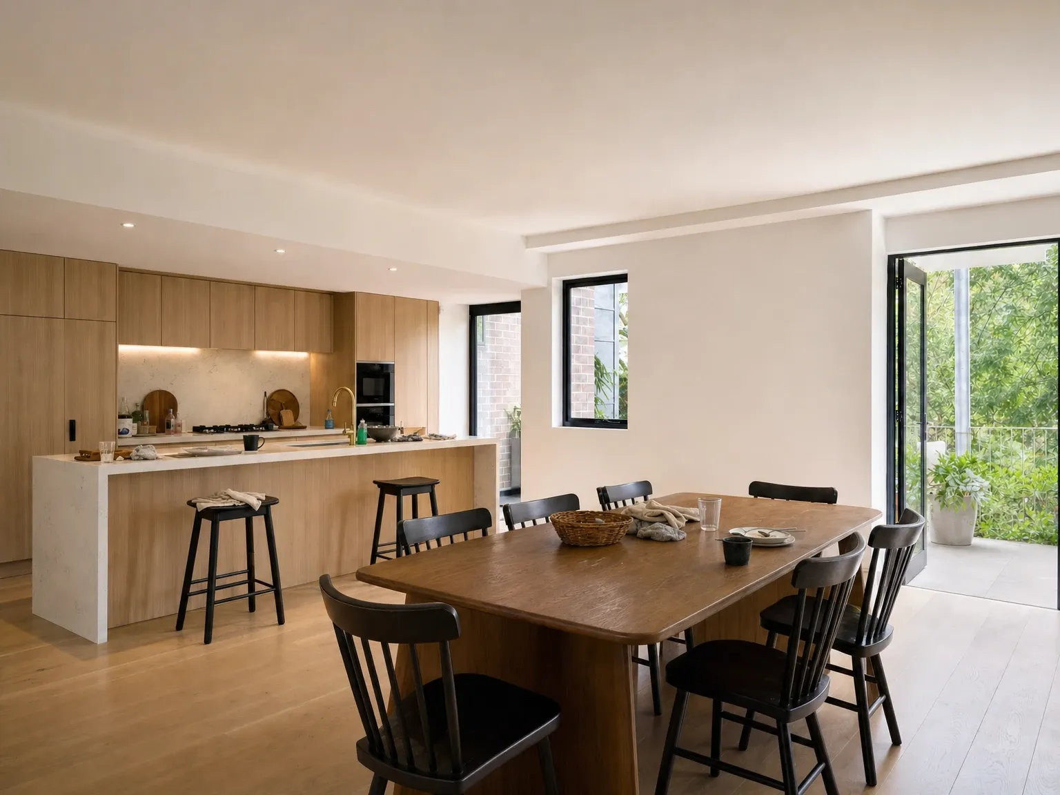 Tenanted apartment kitchen with lived-in clutter before virtual restyling